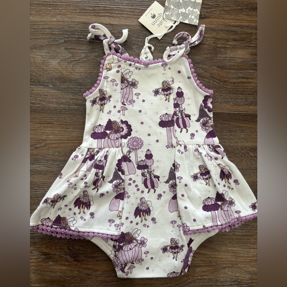 NWT Kate Quinn Purple Fairy Print Baby Dress 12-18 months - Picture 3 of 5